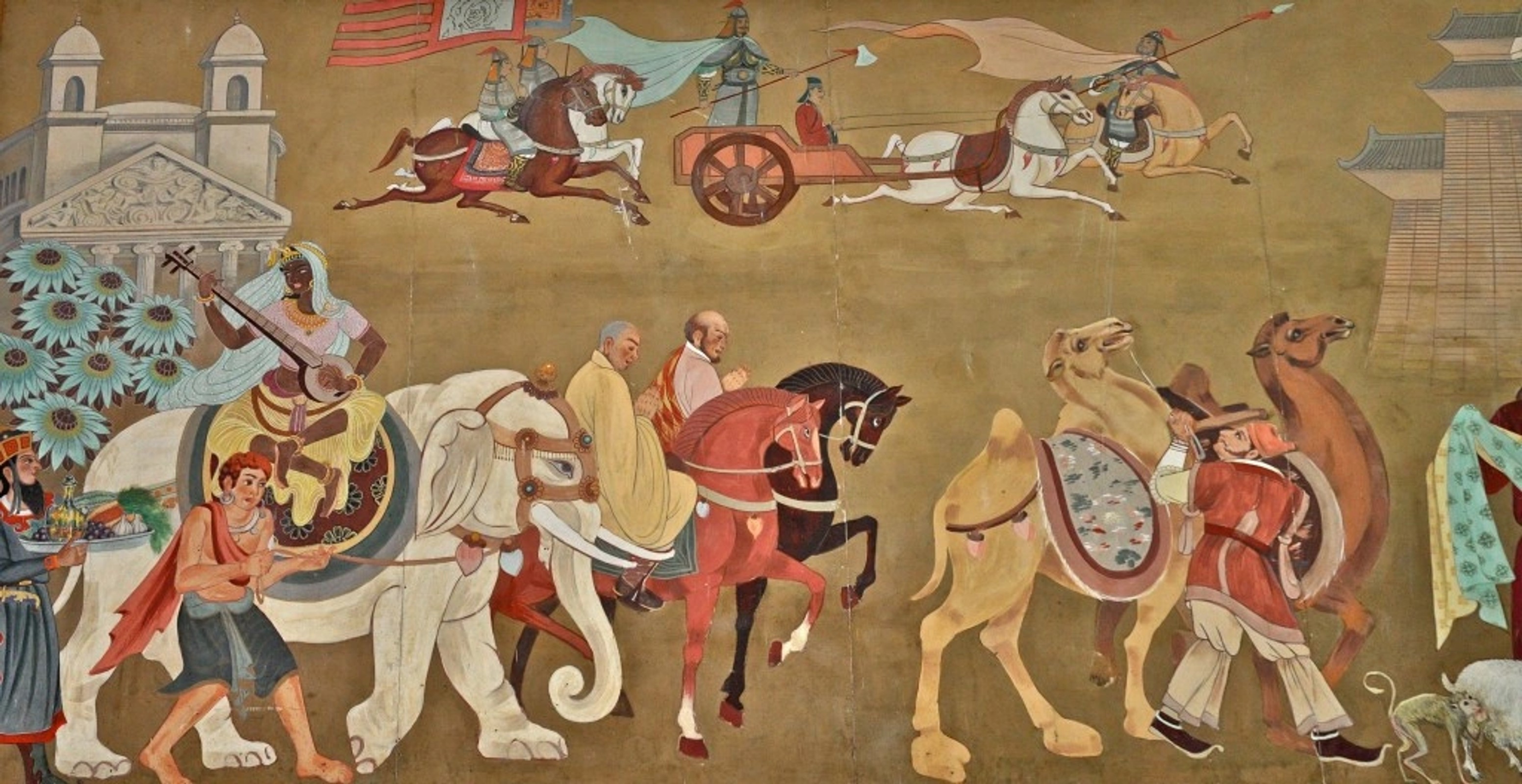 A painting of a caravan on the Silk Route